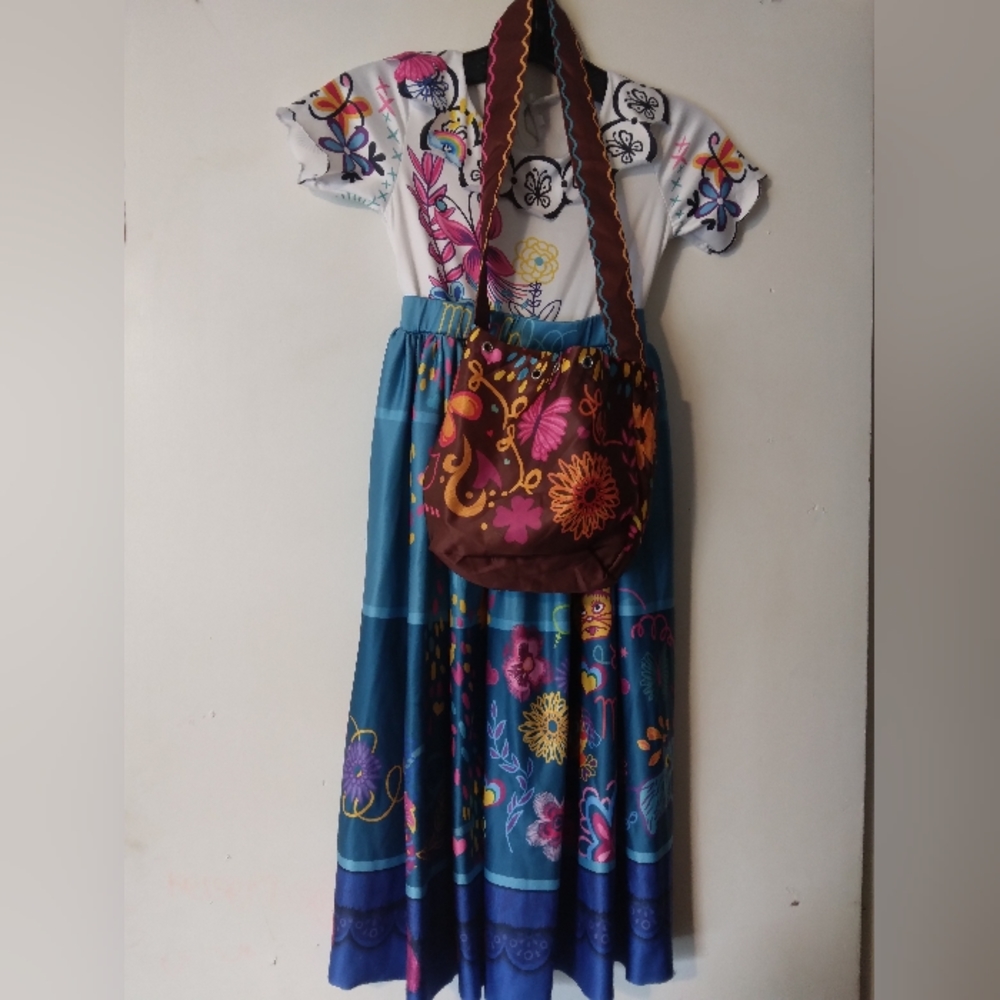 Encanto Madrigal Mirabel cosplay Halloween dress with bag